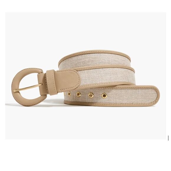 🌷J Crew NWOT Woven Leather/Fabric Belt Medium - Picture 1 of 12